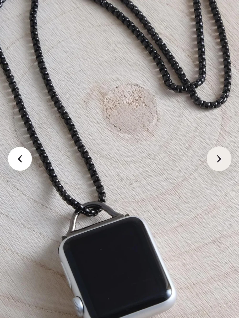 Stainless Steel Necklace Compatible with Fitbit Versa 4/Versa 3/Sense 2/Sense Ne